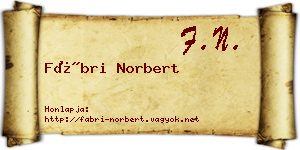 Fábri Norbert névjegykártya